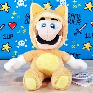 Super Mario 3D Land KITSUNE LUIGI 9" Ultrasoft Nintendo Toy Plush Rare/HTF NWT